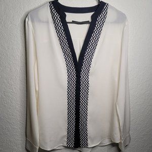 Ivanka Trump White Long Sleeve Women's Dress Work Blouse